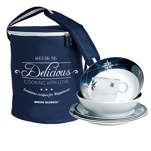 Marine Business Melamine Tableware Set & Basket - NORTHWIND - Set of 24 Marine Business Melamine Tableware Set & Basket - NORTHWIND - Set of 24