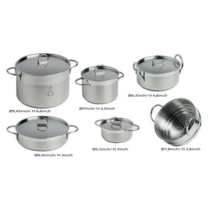 Marine Business Kitchen Cookware Pan Set Self-Containing - Stainless Steel - Set of 8 Marine Business Kitchen Cookware Pan Set Self-Containing - Stainless Steel - Set of 8
