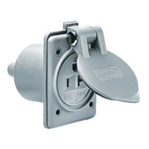 Hubbell HBL61CM65 20 Amp 124v 2 Pole 3 Wire Gray Outlet Hubbell HBL61CM65 20 Amp 124v 2 Pole 3 Wire Gray Outlet