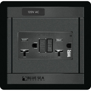 Blue Sea 1499 - 360 Panel - 120V AC GFCI Dual Outlet Blue Sea 1499 - 360 Panel - 120V AC GFCI Dual Outlet