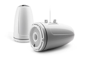 JL Audio M6 8.8in Enclosed Tower Speakers White Classic Grille JL Audio M6 8.8in Enclosed Tower Speakers White Classic Grille