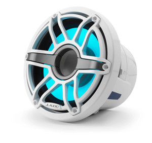 JL Audio M6 8in Subwoofer with White Sport Grille Infinite Baffle, RGB LED JL Audio M6 8in Subwoofer with White Sport Grille Infinite Baffle, RGB LED