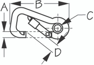 Sea-Dog Line Ss Asym Snap W/Eye 3-1 /4 150088 Sea-Dog Line Ss Asym Snap W/Eye 3-1 /4 150088