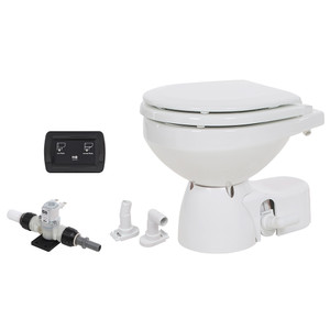 Jabsco Quiet Flush E2 Fresh Water Toilet Compact Bowl - 24V - Soft Close Lid Jabsco Quiet Flush E2 Fresh Water Toilet Compact Bowl - 24V - Soft Close Lid