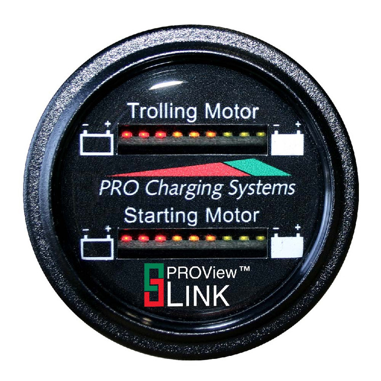 Dual Pro Battery Fuel Gauge - Marine Dual Read Battery Monitor - 12V/24V System - 15&#39; Battery Cable