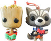 Groot and Rocket Pop Bobblers Hanging Christmas Ornaments