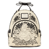 Disney Alice in Wonderland Floral Mini Backpack with embroidered black roses and monochrome faux leather design