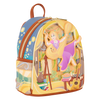 Loungefly Disney Tangled Rapunzel Painting Mini Backpack featuring moving Rapunzel applique
