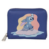 Loungefly Lilo & Stitch Animal Friends wallet featuring Stitch and his tiny bird friend against a colorful sunset.