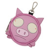 Loungefly Invader Zim GIR cell phone crossbody bag with green checkerboard design, robot and dog disguise face, and detachable purple pig coin bag