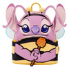Angel dresses as a bumblebee on this Loungefly Disney Lilo & Stitch cosplay mini backpack with dimensional ears, wings and plush details.