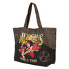 Dark Loungefly Scooby-Doo Hex Girls tote bag featuring Thorn playing guitar with Dusk and Luna beneath The Hex Girls World Tour concert artwork.