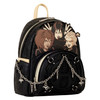 Black Loungefly Scooby-Doo Hex Girls mini backpack featuring Thorn, Dusk and Luna with spiderweb textures, silver-tone chains and gothic charms.