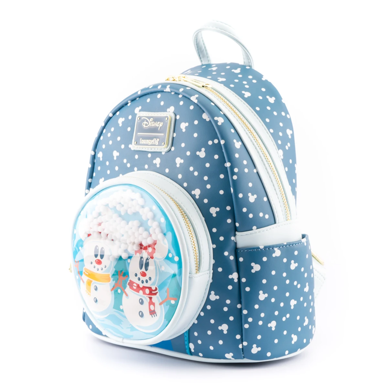 Disney x Loungefly Mickey & Minnie Snowman Snowglobe Backpack & Wallet Loungefly Disney Mickey & Friends Winter Snowglobe Crossbody  main image 4