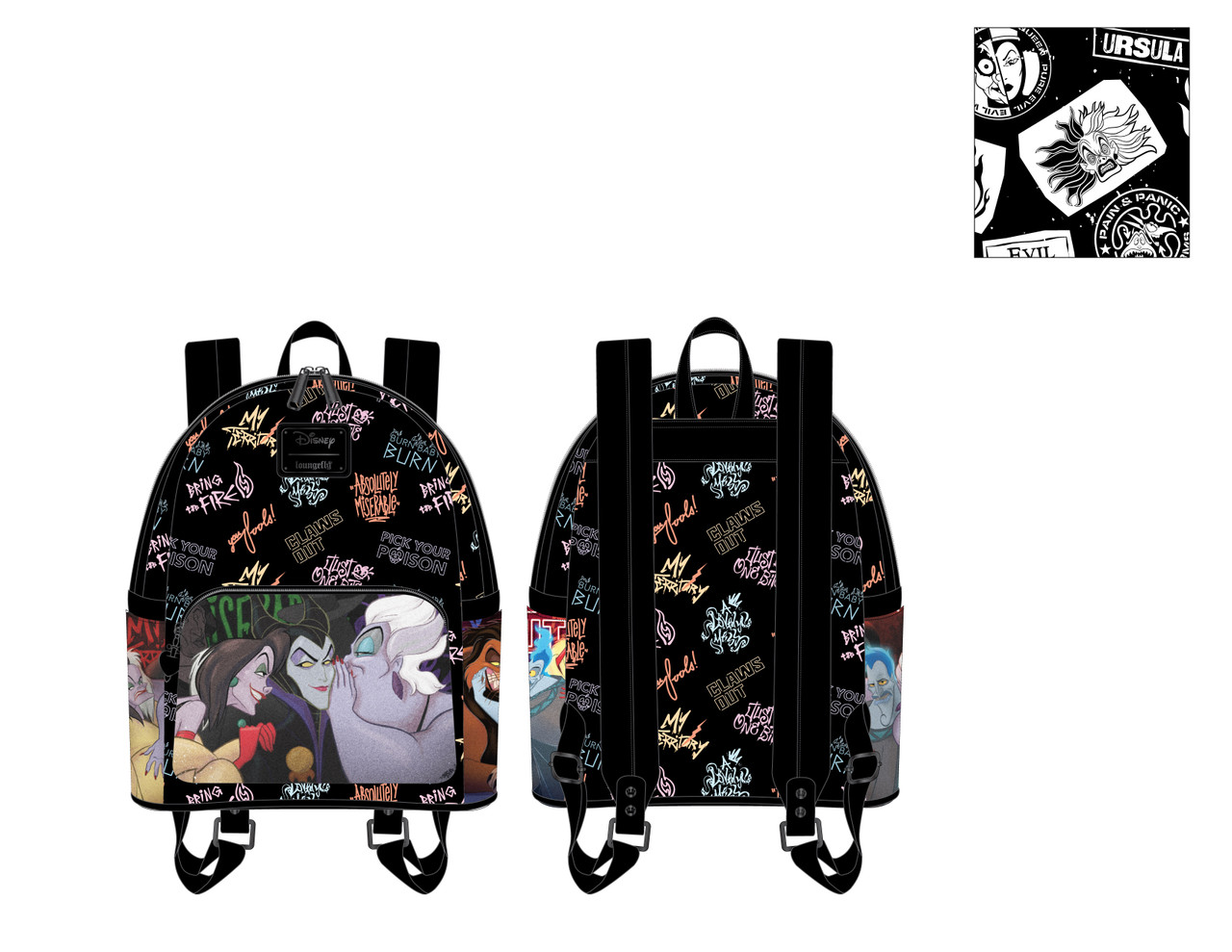 Loungefly Disney Villains Club Mini Backpack 