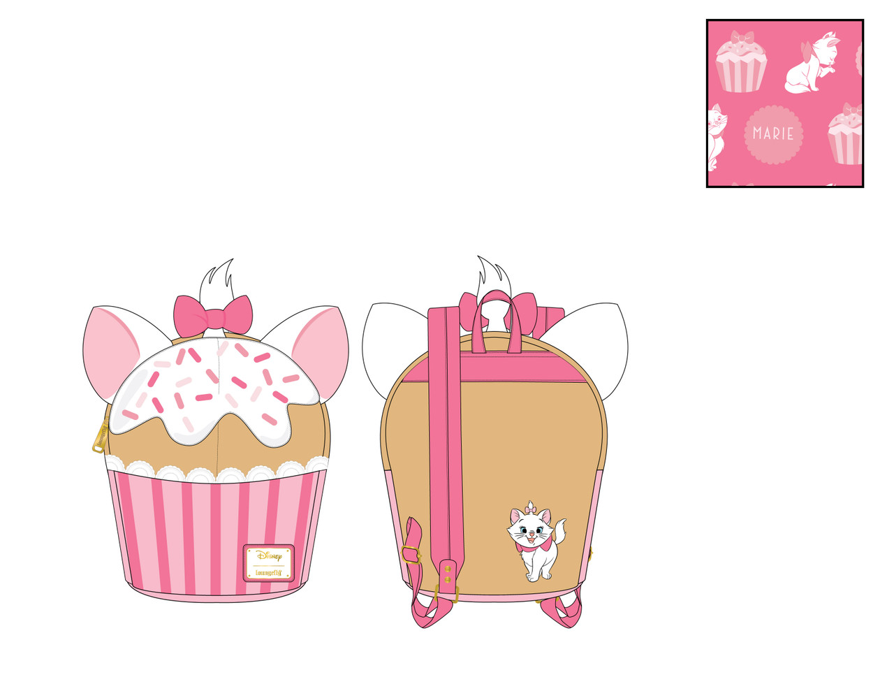 Loungefly Disney Marie Sweets Mini Backpack x Disney Add a little lace to everything! ?⁠ Bring the sweetest  main image 2