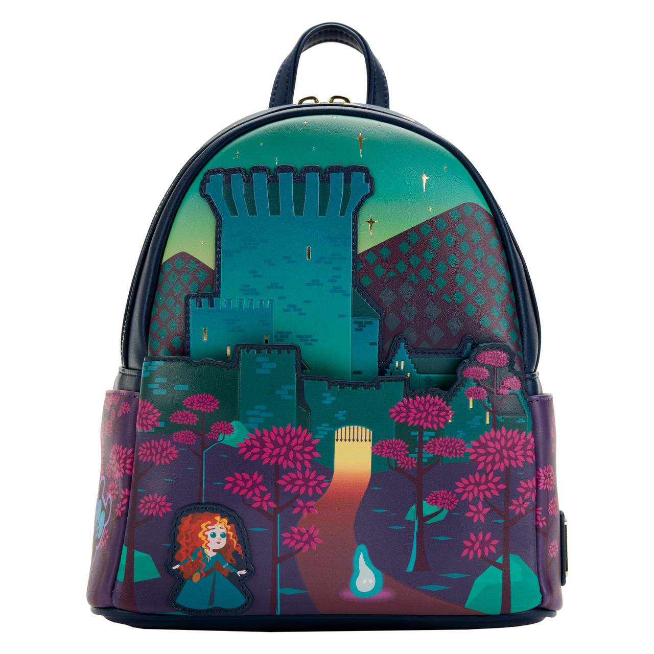 disney castle princess backpack mini Loungefly series sleeping beauty Spell Boutique This dreamy accessory tells Auroras story Beauty and the Beast Belle