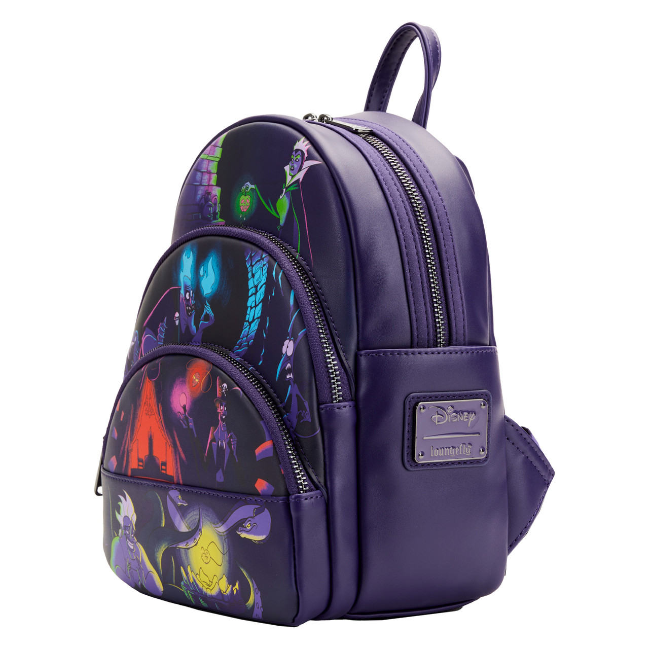 Loungefly Disney Villains Triple Pocket Glow In The Dark Mini Backpack