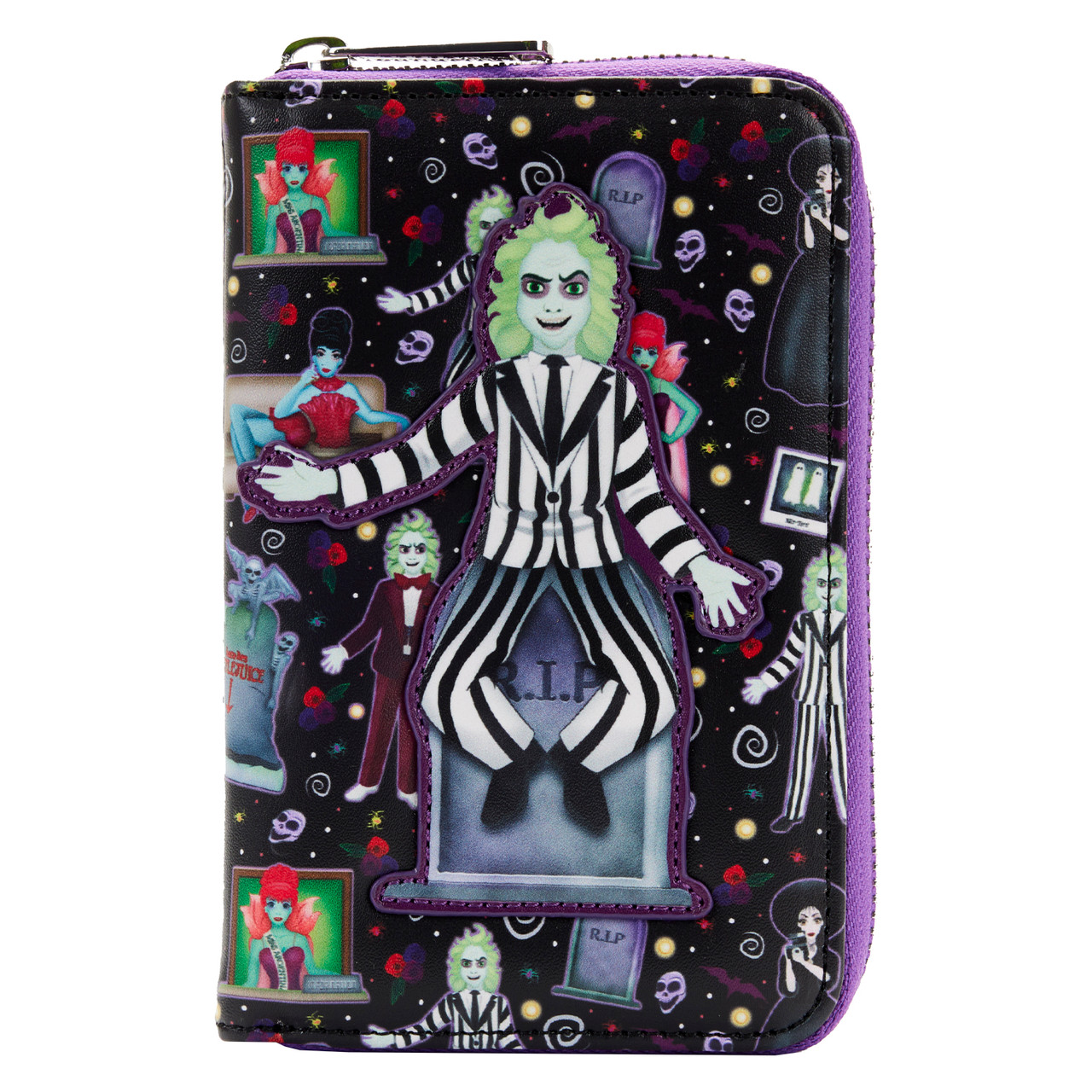 Loungefly Beetlejuice Icons Vegan Leather Mini Backpack & Wallet Set -NWT Loungefly Beetlejuice Icons AOP Zip Around Wallet - Comic Spot main image 4