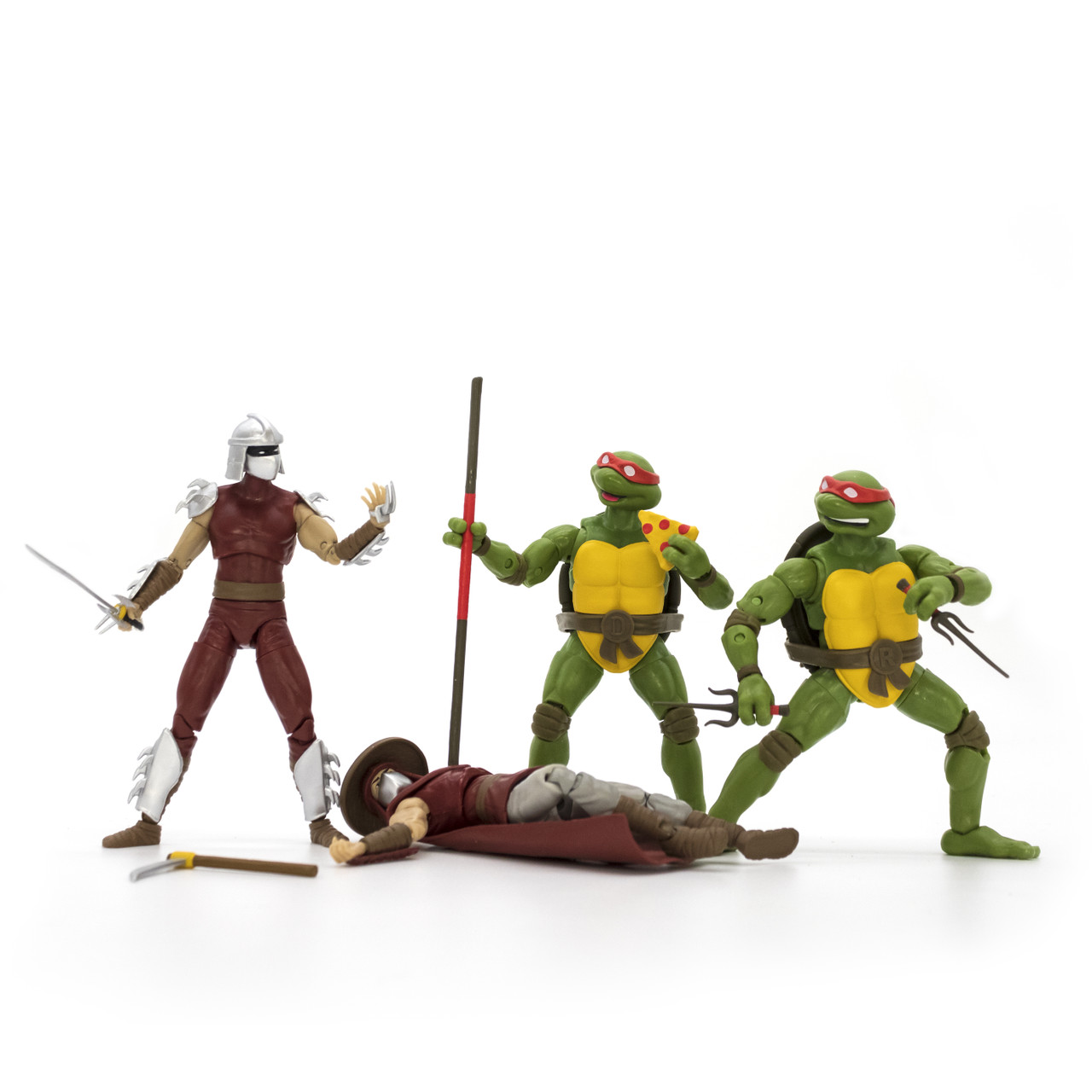 BST AXN 4 Pack TMNT Leonardo, Michaelangelo, & Foot Soldier 