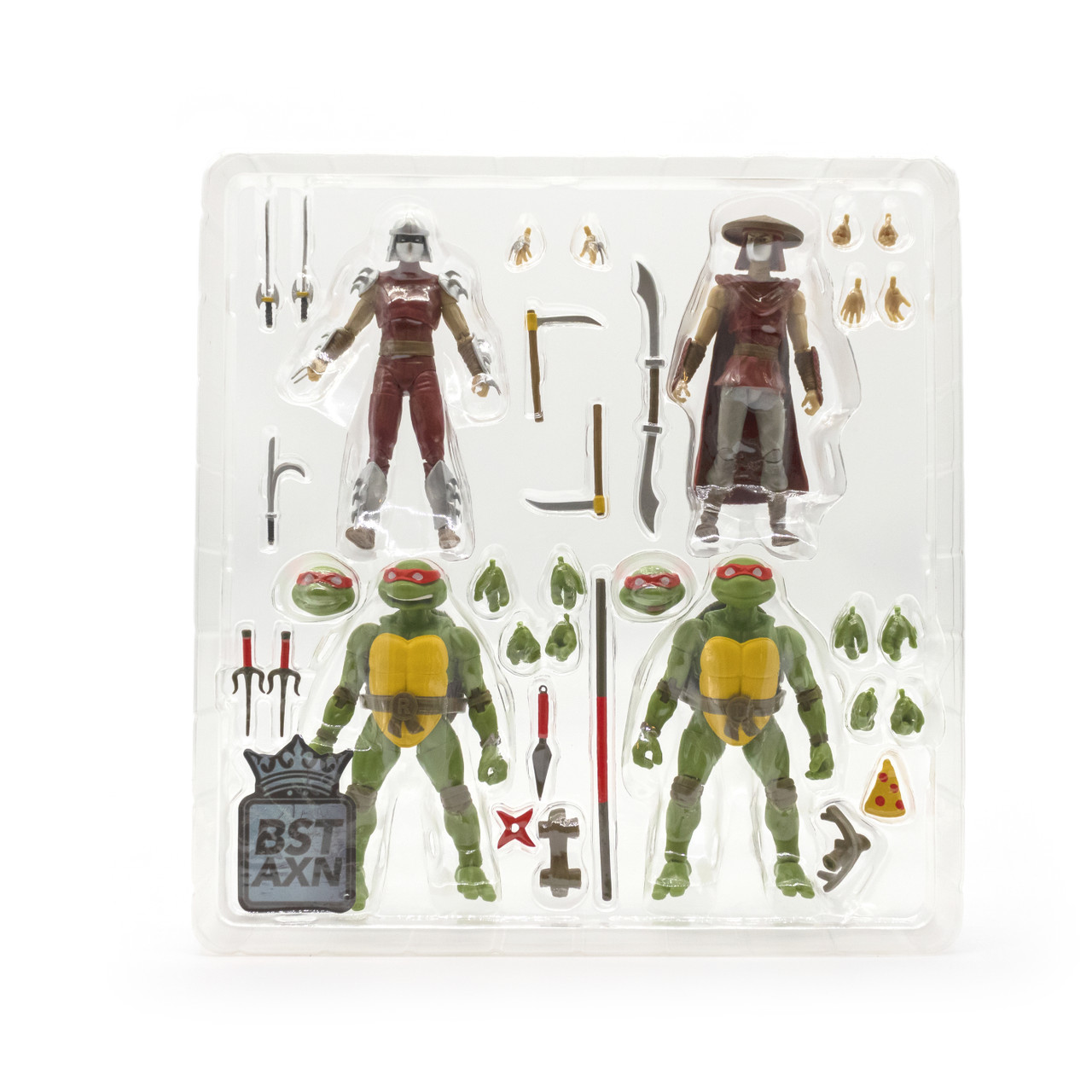 BST AXN 4 Pack TMNT Leonardo, Michaelangelo, & Foot Soldier