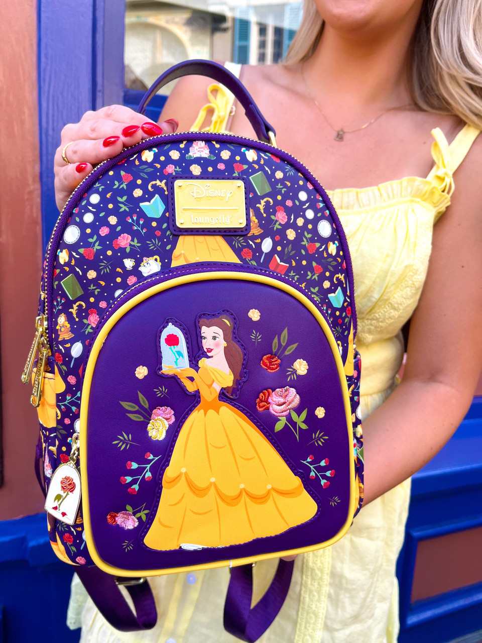 LOUNGEFLY Disney Princess Castle Series Belle BATB Mini Backpack