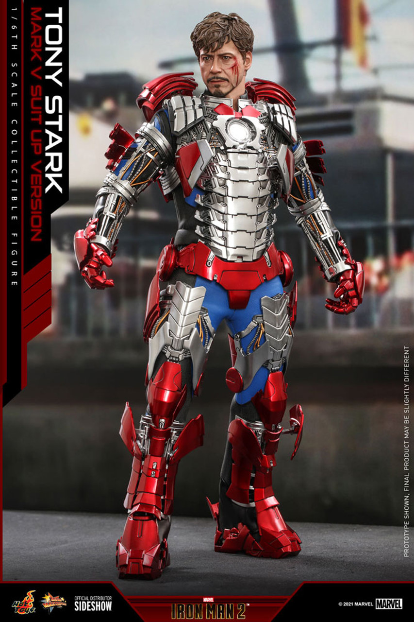 Figurine Hot Toys Tony Stark (Mark V Suit Up Version) - Iron Man 2