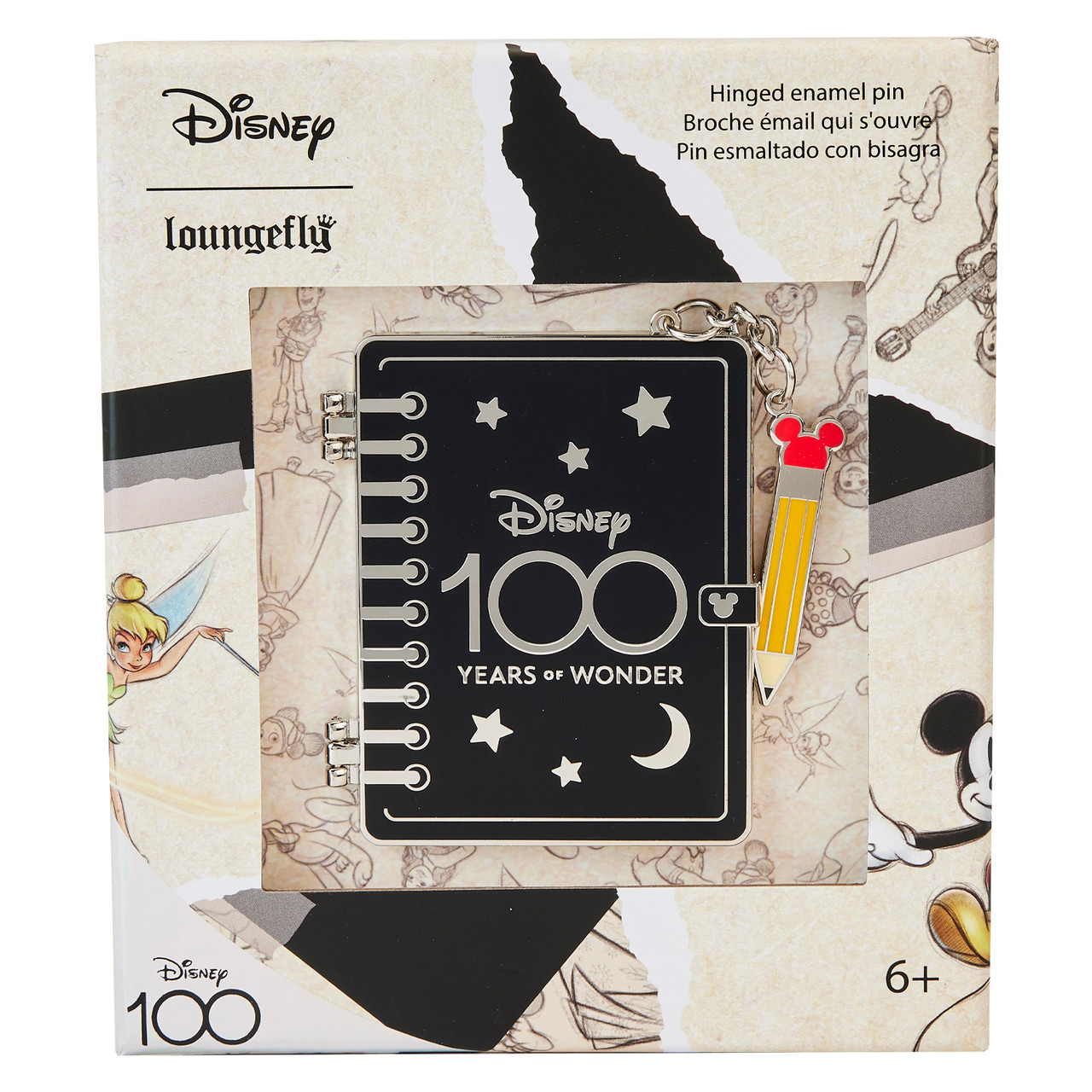 Loungefly Disney 100Th Anniversary Sketchbook 3 Inch Collector Box Pin