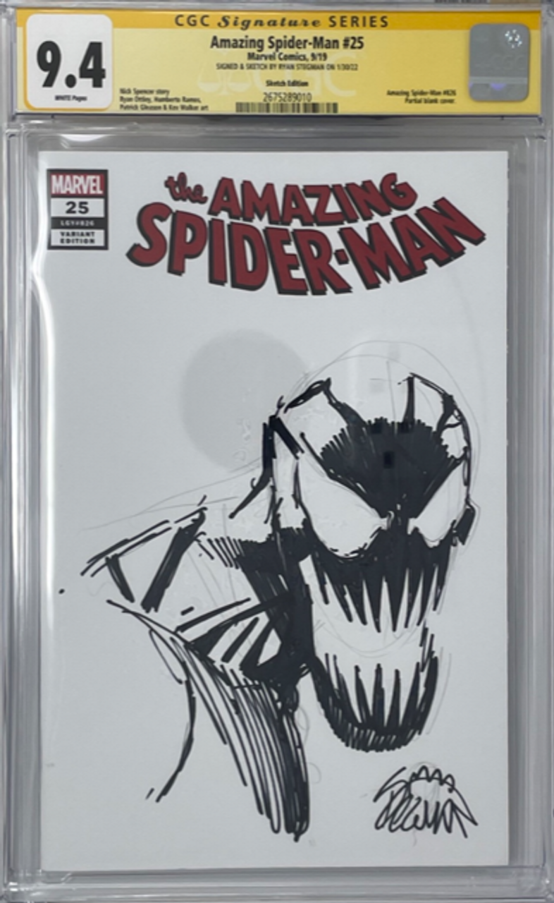 スパイダーマン:ホームカミング　ライアン メイナーディング スケッチブック Amazing Spider-Man 25 Signature Series CGC 9.4 Ryan Stegman