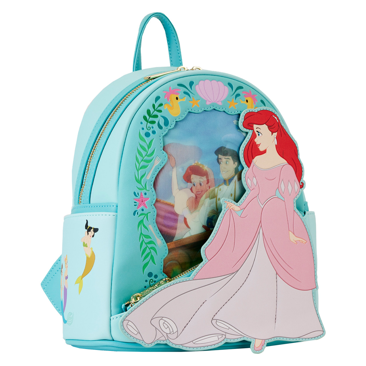 Disney, Bags, Disney Loungefly The Little Mermaid Under The Sea Black Small  Backpack