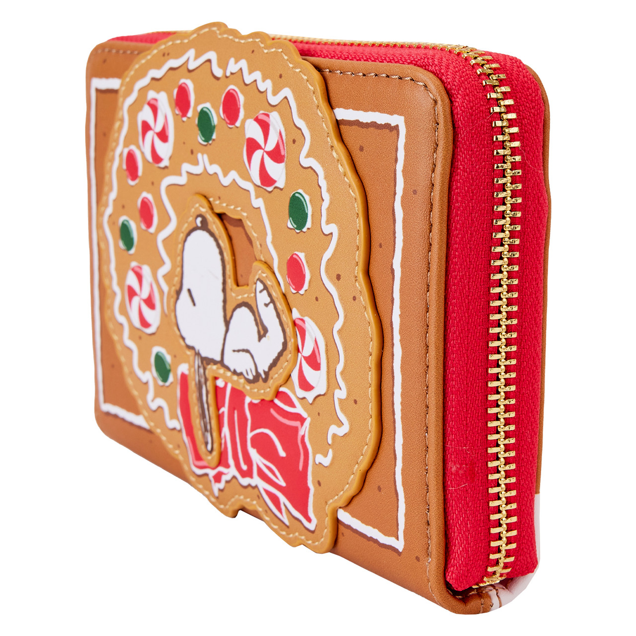 Loungefly Peanuts Snoopy Gingerbread Wreath Zip Around Wallet