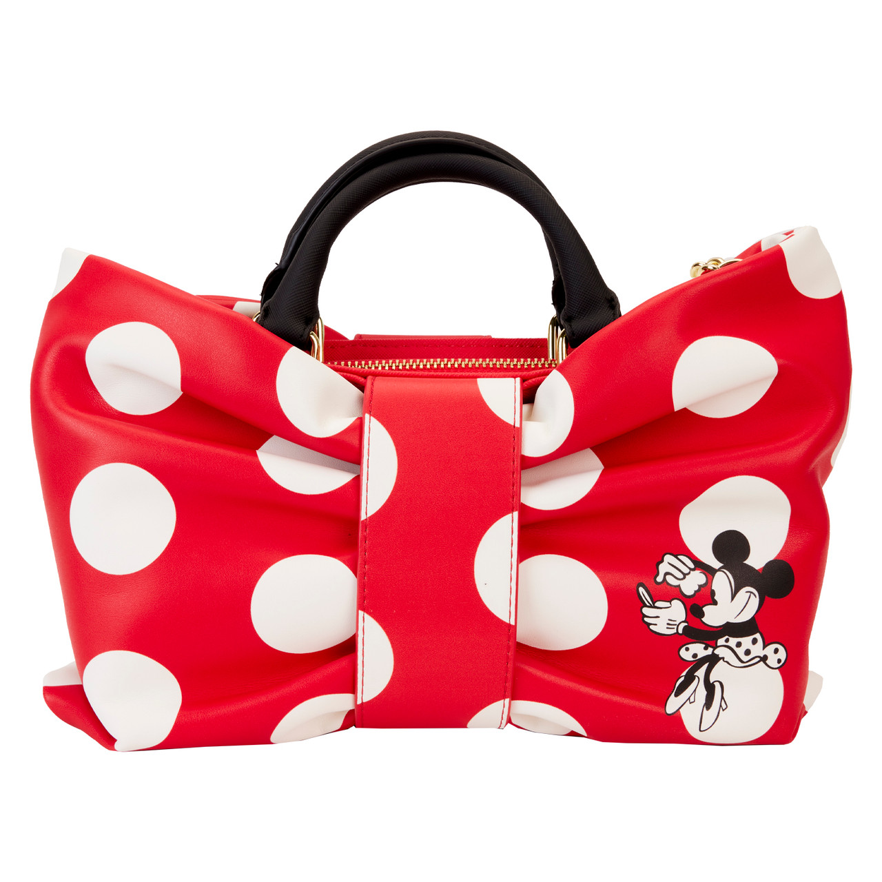 Loungefly Disney Minnie Rocks The Dots Figural Bow Cross Body Bag