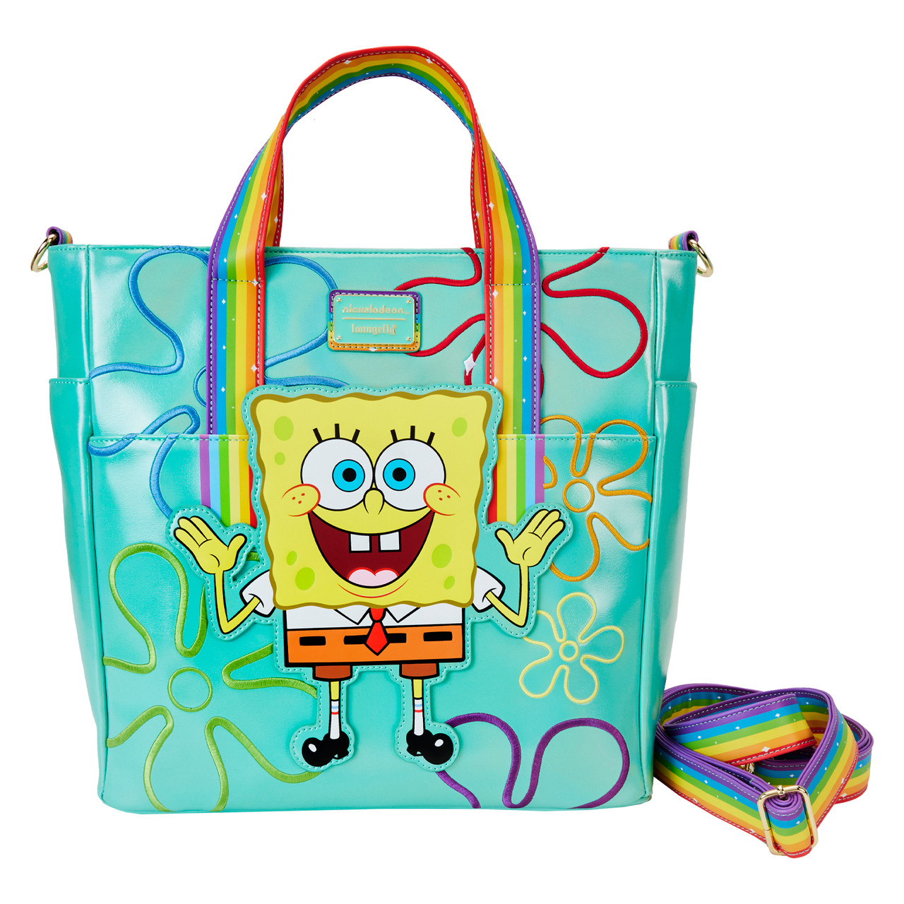 Loungefly SpongeBob Squarepants Nickelodeon Mini Backpack Convertible Bag New Nickelodeon Spongebob & Patrick Mini Backpack by Loungefly  main image 3