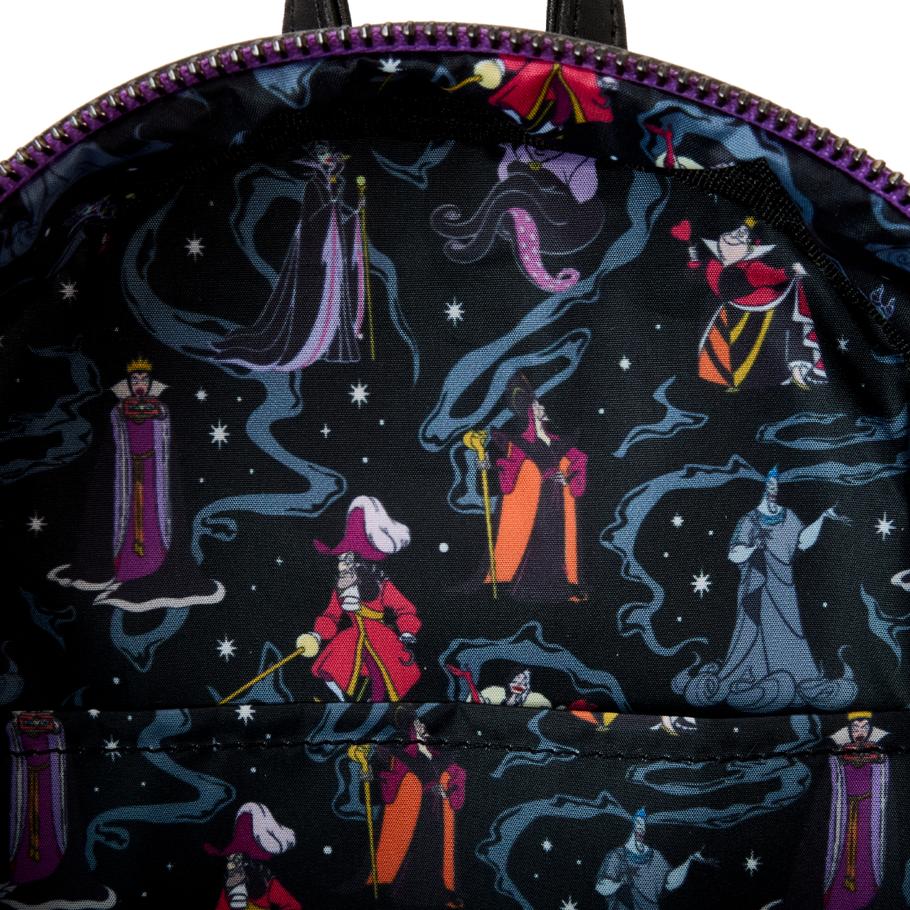 【Loungefly】ディズニーヴィランズ Iridescent 総柄 リュック Loungefly Disney Villains Iridescent Mini Backpack - Comic Spot