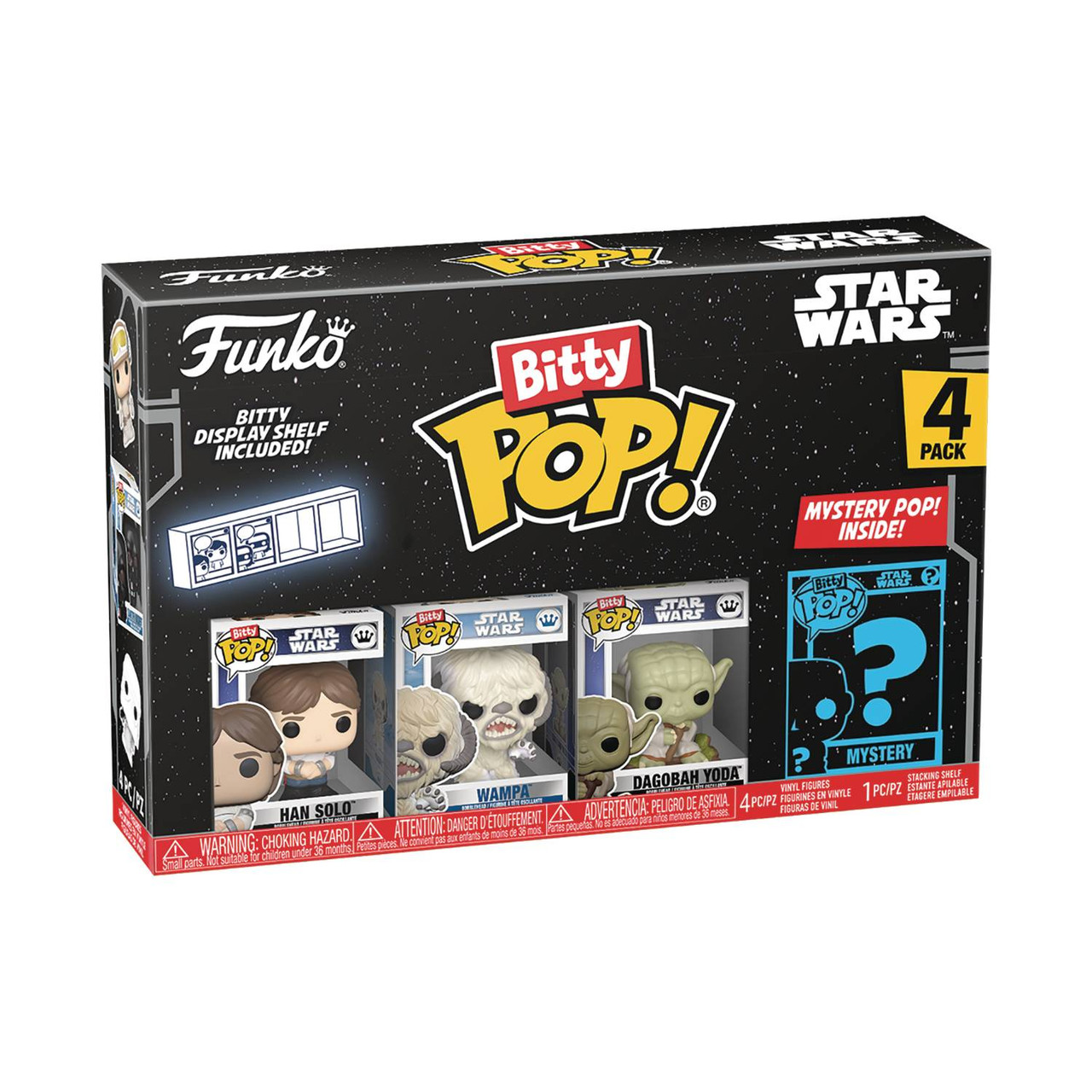 Pop! Bitty: Star Wars - Han Solo, Wampa, Dagobah Yoda, & Mystery