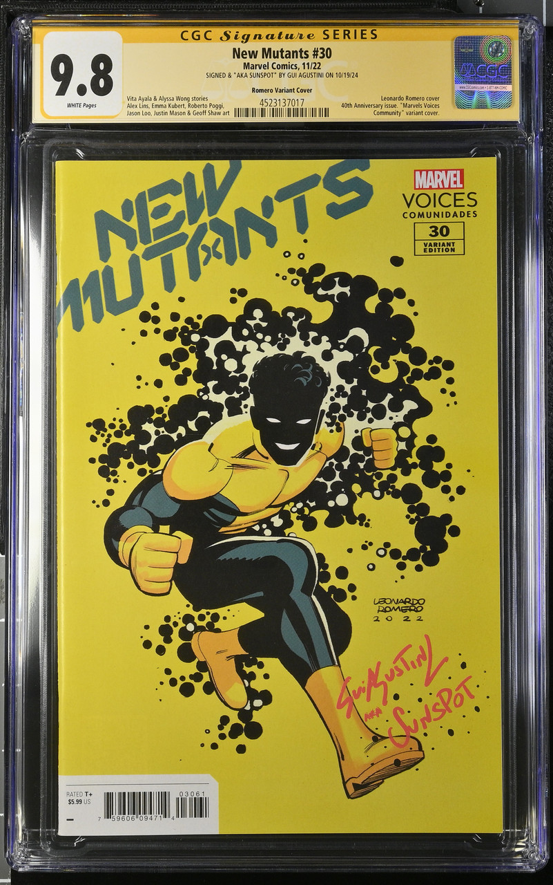 New Mutants #30 Variant Signature Series CGC 9.8 Guy Agustini