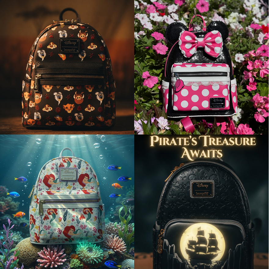 Loungefly Disney Exclusive Bundle – Gatsby, Pirates, Lion  display picture 1
