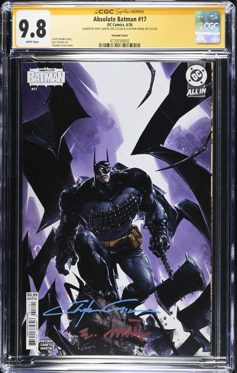 CGC Signature Series 9.8 Absolute Batman #17 Clayton Crain Variant