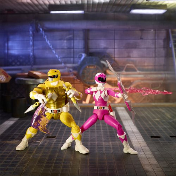 Power Rangers X Teenage Mutant Ninja Turtles Lightning Collection Michelangelo Yellow and April Pink Figures TMNT