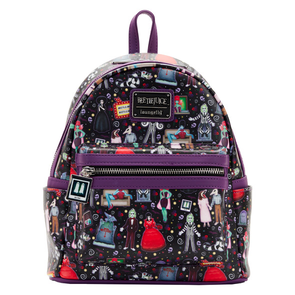 Loungefly Beetlejuice Icons AOP Mini Backpack