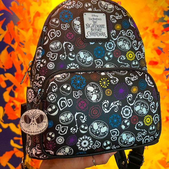 Loungefly Disney NBC Jack Sugar Skull Glow in the Dark AOP Backpack Exclusive