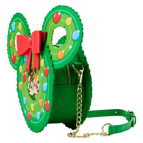 Loungefly Disney Minnie Rocks The Dots Figural Bow Cross Body Bag 