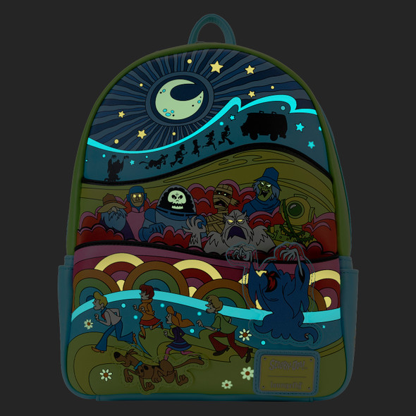 Loungefly Scooby Doo  Psychedelic Monster Chase Glow Mini Backpack