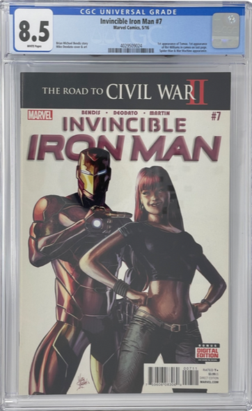 Invincible Iron Man 7 CGC 8.5 Cameo Riri Williams