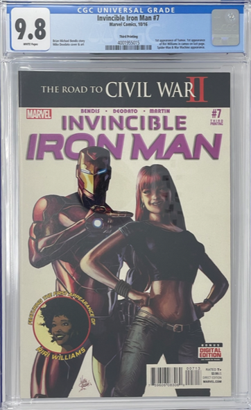 Invincible Iron Man 7 CGC 9.8 Cameo Riri Williams 3rd Print