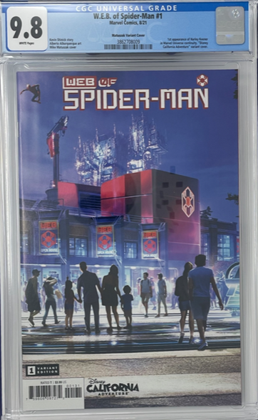 W.E.B. of Spider-Man 1 CGC 9.8 1st Harley Keener Disney Variant