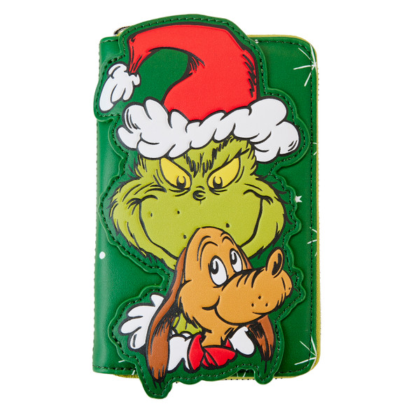 Loungefly Dr Seuss Santa Grinch And Max Zip Around Wallet