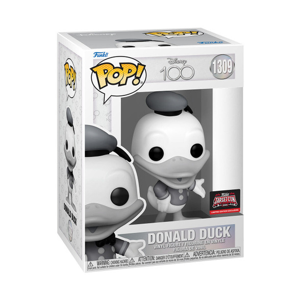 Pop! Disney 100 Black and White Donald Duck #1390 Target Con Exclusive