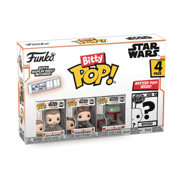 Funko Bitty Pop! The Mandalorian Mini Collectible Toys 4-Pack - Cobb Vanth, Fennec Shand, Boba Fett, & Mystery Chase Figure (Styles May Vary)