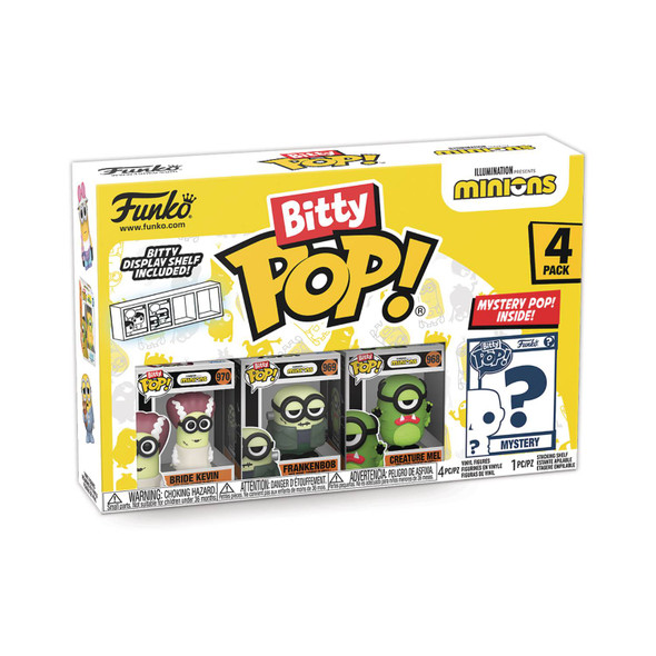 Funko Bitty Pop Minions Frankenbob, Bride Kevin, & Creature Mel 4 Pack